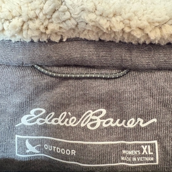 Eddie Bauer Charcoal Hoodie with Cream Lining - Picture 2 of 3